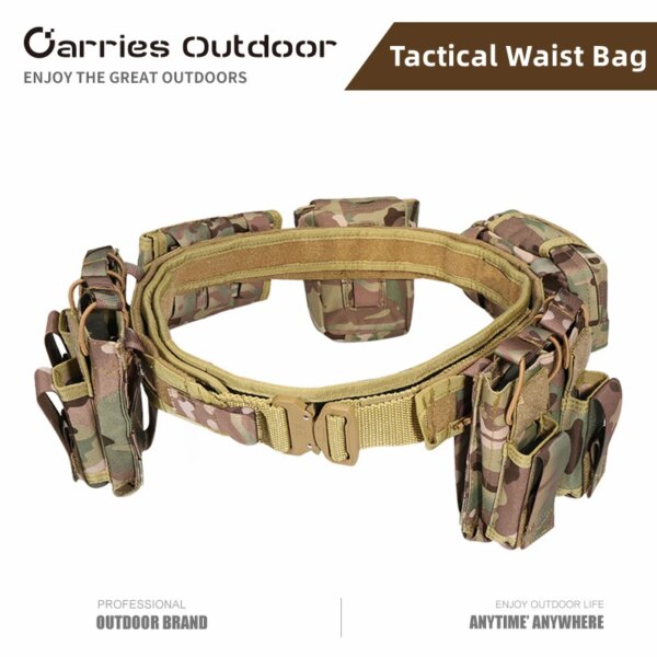 Sac de ceinture tactique 6 en 1, sac de rangement d'escalade multifonction en plein air, randonnée chasse, pochette militaire