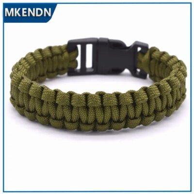 10439-3f41d6.jpg Bracelet tressé en plastique pour voyage en plein air et camping, paracorde de survie, filtre fin, vert armée