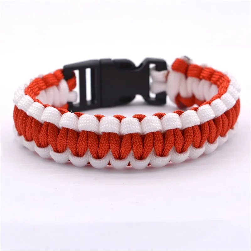 Bracelet tressé en plastique pour voyage en plein air et camping, paracorde de survie, filtre fin, vert armée – Image 6