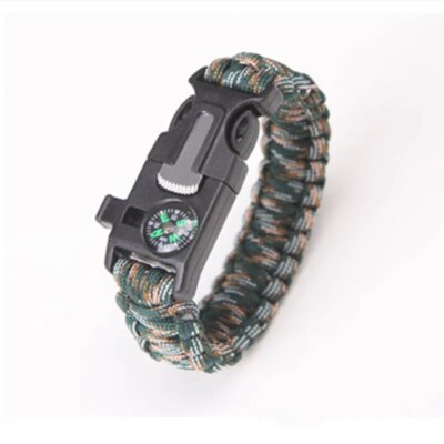 Bracelet de survie militaire en paracorde d'urgence Parachute sans silex grattoir