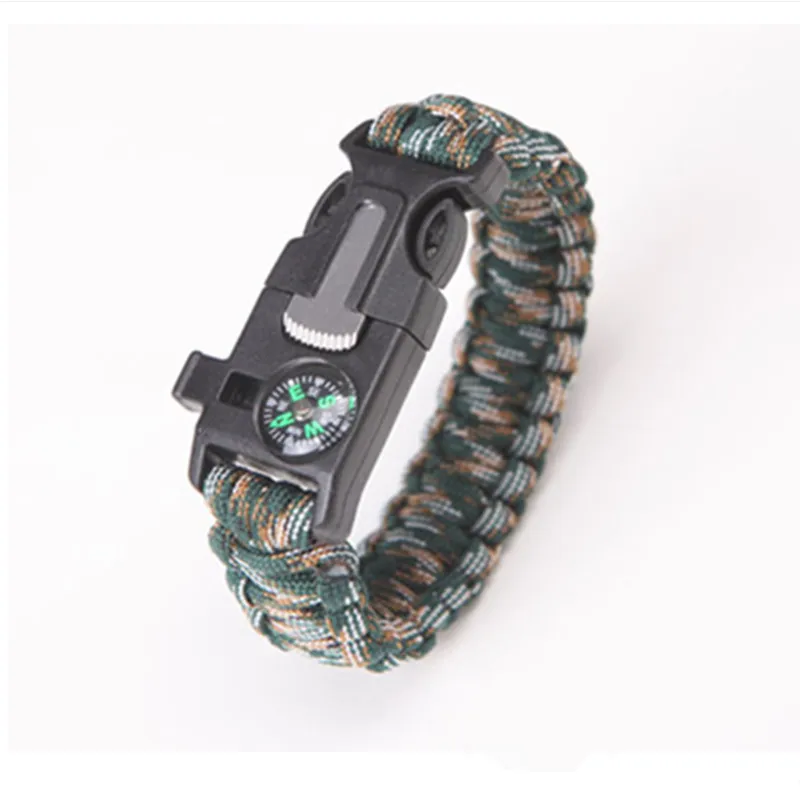 Bracelet de survie militaire en paracorde d'urgence Parachute sans silex grattoir â Image 5