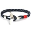 Bracelet ancre queue de requin pour hommes et femmes, corde en Nylon bleu foncé, chaîne paracorde, à la mode