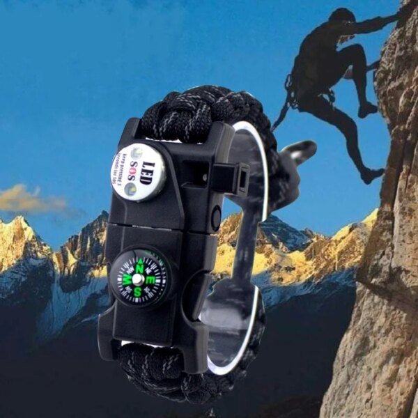 10580-a486e5.jpg Bracelet de Survie Tressé d'Urgence Militaire avec LED SOS, Paracorde de Camping en Plein Air