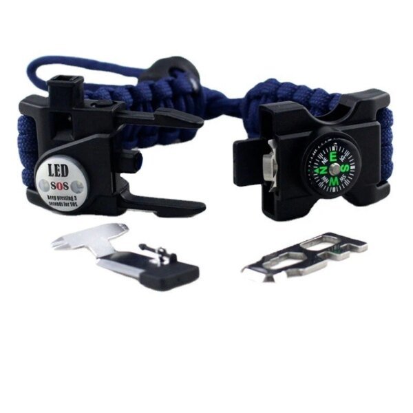 10580-eef285.jpg Bracelet de Survie Tressé d'Urgence Militaire avec LED SOS, Paracorde de Camping en Plein Air
