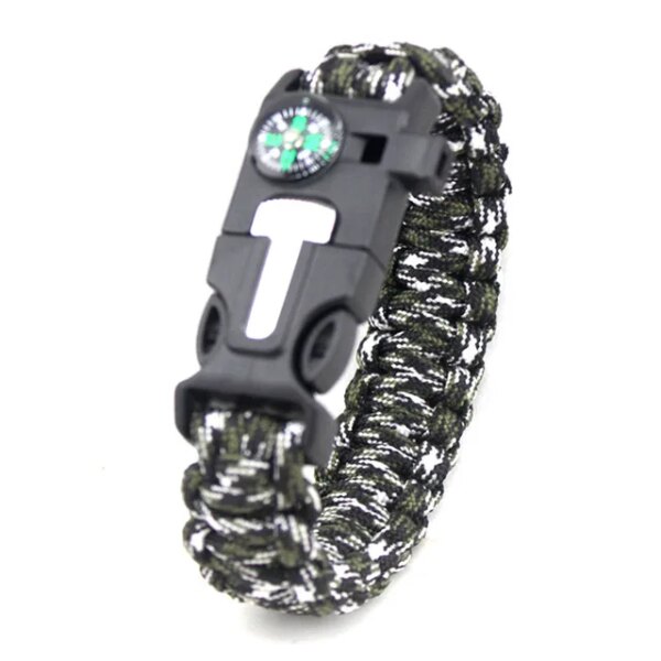 Paracorde de survie d'urgence militaire multifonction, bracelet extérieur, grattoir
