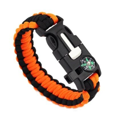 Paracorde de survie d'urgence militaire multifonction, bracelet extérieur, grattoir