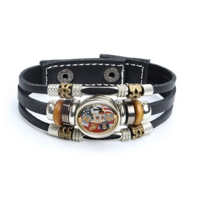 Bracelets en cuir USMC Army Danemark ge Military United States Marine Corps pour hommes et femmes