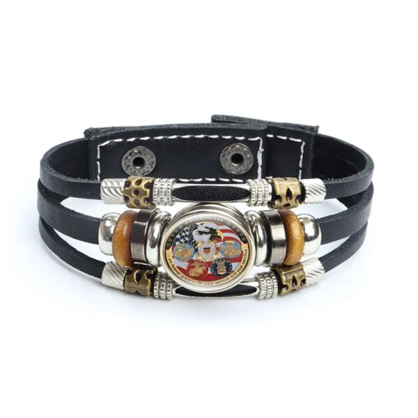 Bracelets en cuir USMC Army Danemark ge Military United States Marine Corps pour hommes et femmes – Image 5