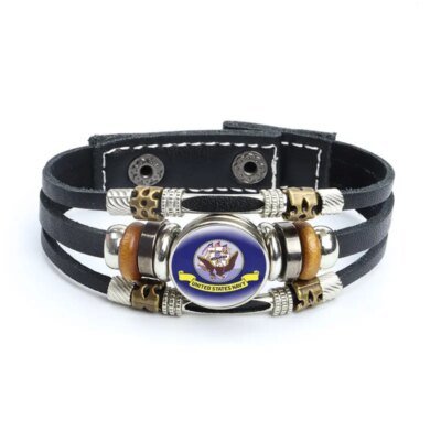 Bracelets en cuir USMC Army Danemark ge Military United States Marine Corps pour hommes et femmes