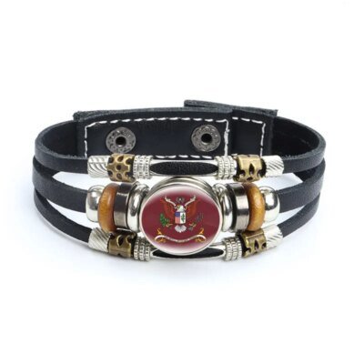 Bracelets en cuir USMC Army Danemark ge Military United States Marine Corps pour hommes et femmes