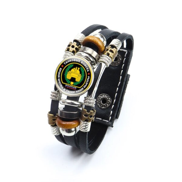 Bracelets en cuir tressé de l'armée russe, troupes de communication militaire – Image 4
