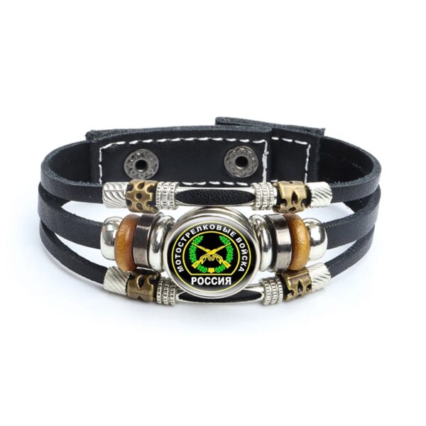 Bracelets en cuir tressé de l'armée russe, troupes de communication militaire – Image 5