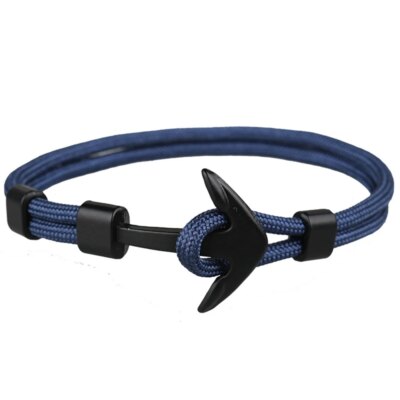 Eif Dock – Bracelets ancre de couleur noire pour hommes, nouvelle mode, corde de survie, chaîne paracorde