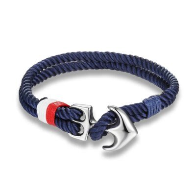Bracelet ancre pour homme, bonne qualité, à breloque, corde de survie, chaîne