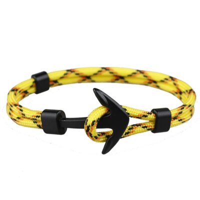 Eif Dock – Bracelets ancre de couleur noire pour hommes, nouvelle mode, corde de survie, chaîne paracorde