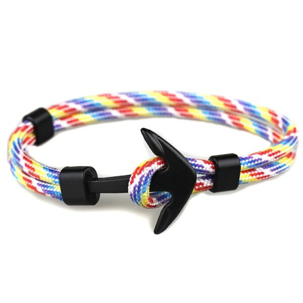 Eif Dock – Bracelets ancre de couleur noire pour hommes, nouvelle mode, corde de survie, chaîne paracorde