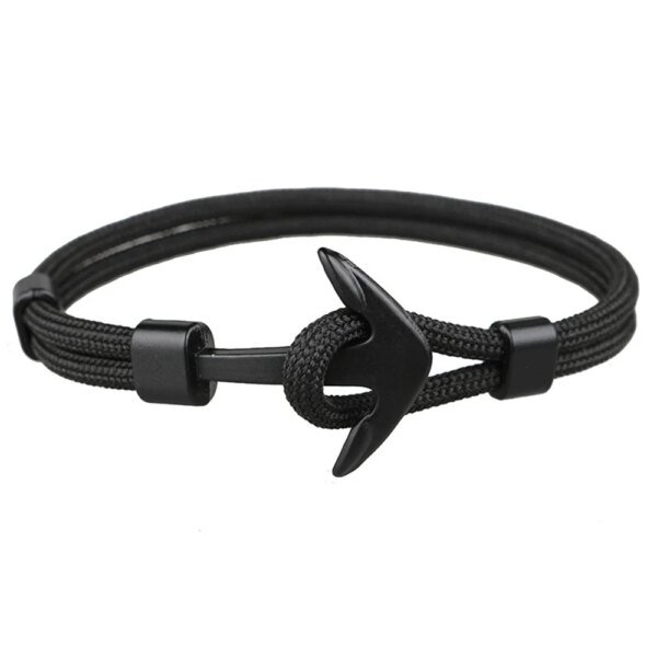 Eif Dock – Bracelets ancre de couleur noire pour hommes, nouvelle mode, corde de survie, chaîne paracorde