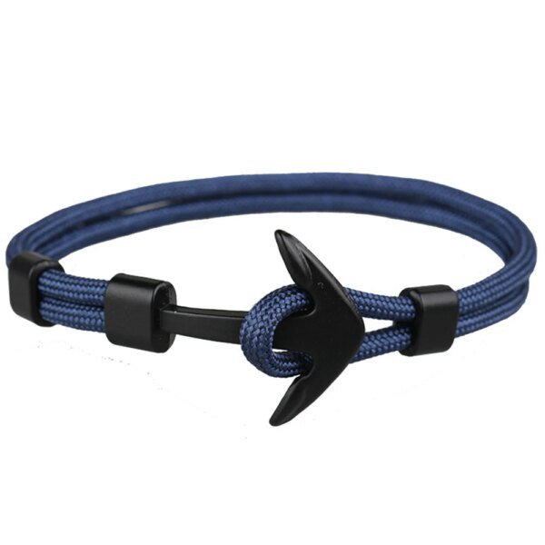 Eif Dock – Bracelets ancre de couleur noire pour hommes, nouvelle mode, corde de survie, chaîne paracorde