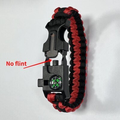 Paracorde de survie militaire multifonction, 4mm, bracelet d'extérieur, grattoir, sifflet, outils 550