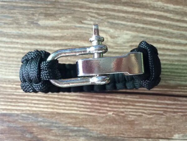 Bracelet de survie en parachute tissé pour homme, manille, broche, réglage de la structure