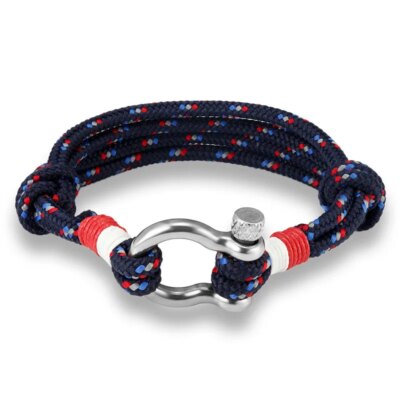 Bracelet de sport en acier inoxydable pour hommes et femmes, cordon de parachute, manille de survie