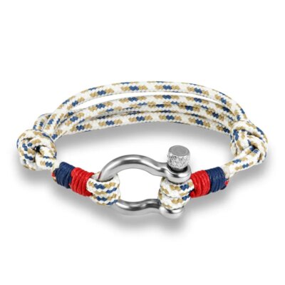 Bracelet de sport en acier inoxydable pour hommes et femmes, cordon de parachute, manille de survie