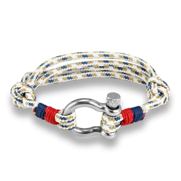 Bracelet de sport en acier inoxydable pour hommes et femmes, cordon de parachute, manille de survie