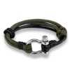 Bracelet de sport en acier inoxydable pour hommes et femmes, cordon de parachute, manille de survie