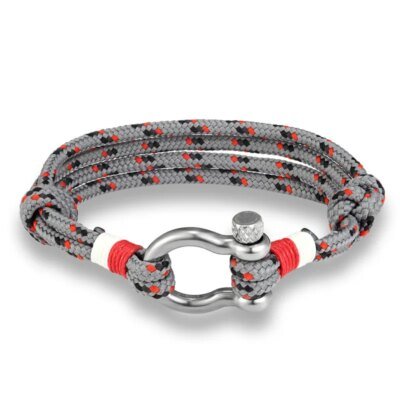 Bracelet de sport en acier inoxydable pour hommes et femmes, cordon de parachute, manille de survie