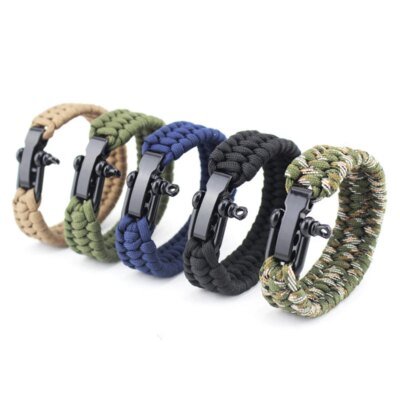 Eif Dock – Bracelet de survie en Nylon paracorde pour hommes, Kit de survie en plein air, Parachute de survie d'urgence