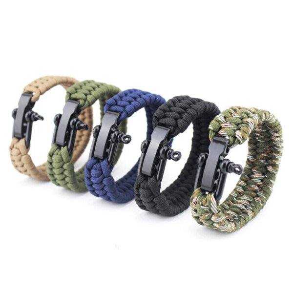 Eif Dock – Bracelet de survie en Nylon paracorde pour hommes, Kit de survie en plein air, Parachute de survie d'urgence