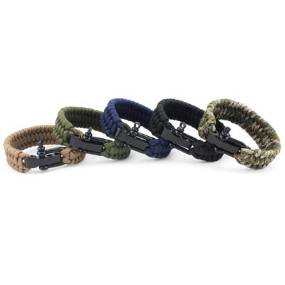 Eif Dock – Bracelet de survie en Nylon paracorde pour hommes, Kit de survie en plein air, Parachute de survie d'urgence
