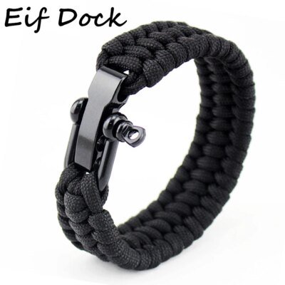 Eif Dock – Bracelet de survie en Nylon paracorde pour hommes, Kit de survie en plein air, Parachute de survie d'urgence