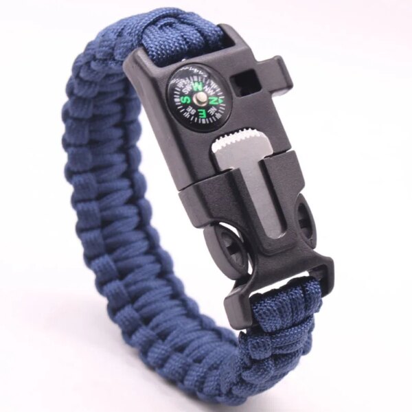 Bracelet tressé en plastique pour voyage en plein air et camping, paracorde de survie, filtre fin, vert armée – Image 6