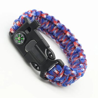 Bracelet tressé en plastique pour voyage en plein air et camping, paracorde de survie, filtre fin, vert armée