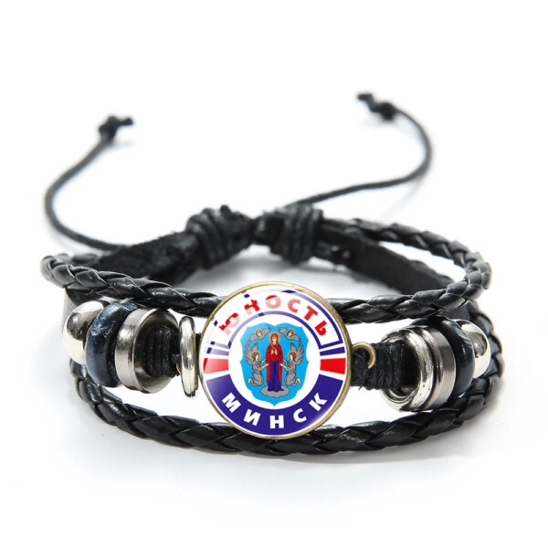 Bracelet en cuir multicouche Minsk Symdangers, bijoux faits à la main, verre breton, bracelets strucréglables – Image 4