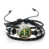 Bracelet tressé en verre, Badge de Communication des troupes classiques, bijoux militaires russes, Cabochon multicouche