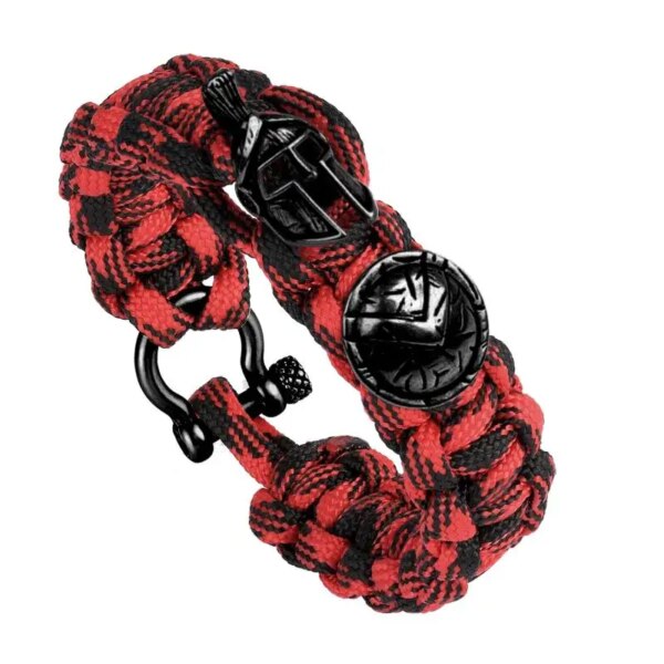 Bracelet de survie en plein air pour hommes, ULfaite à la main de luxe, casque spartiate, Kokor, parapluie, cadeau pour dames – Image 2
