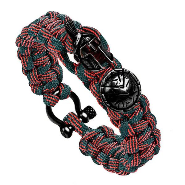 Bracelet de survie en plein air pour hommes, ULfaite à la main de luxe, casque spartiate, Kokor, parapluie, cadeau pour dames – Image 4
