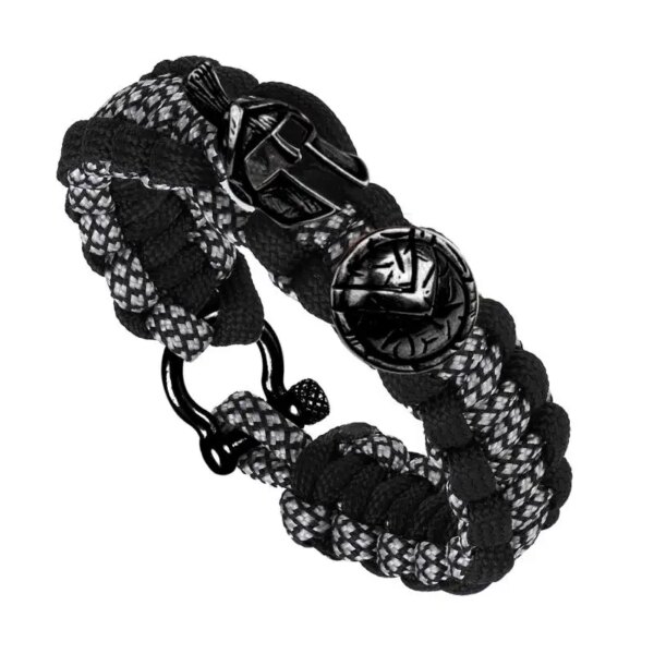 Bracelet de survie en plein air pour hommes, ULfaite à la main de luxe, casque spartiate, Kokor, parapluie, cadeau pour dames – Image 3