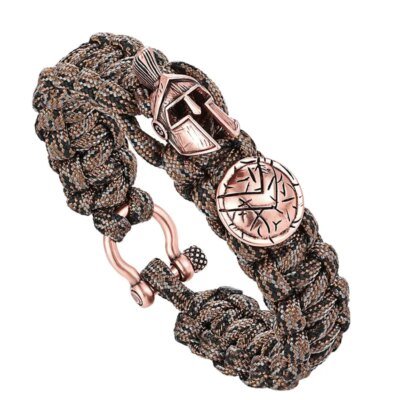 Bracelet de survie en plein air pour hommes, ULfaite à la main de luxe, casque spartiate, Kokor, parapluie, cadeau pour dames