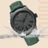 NAVIFORCE – montre-bracelet en cuir pour hommes, montre-bracelet de sport militaire