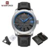 NAVIFORCE – montre-bracelet en cuir pour hommes, montre-bracelet de sport militaire