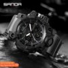 SANDA-Montre de sport militaire étanche pour homme, montre-bracelet à quartz, horloge antichoc