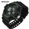 SANDA-Montre Militaire G-Style pour Homme, Montre-Bracelet Électronique Étanche, dehors