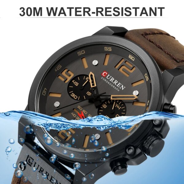 Curren — Montres de luxe pour homme, chronographes étanches, plusieurs styles – Image 4