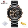 NAVIFORCE – montre-bracelet à Quartz pour hommes, chronographe de sport Original, étanche