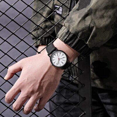 11764-7e6761.jpg Montre militaire Shoous en nylon pour hommes, montre-bracelet de l'armée