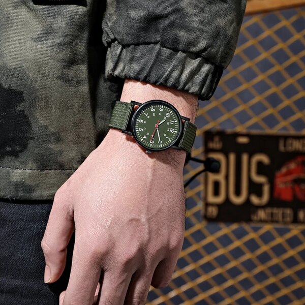 Montre militaire Shoous en nylon pour hommes, montre-bracelet de l'armée – Image 2