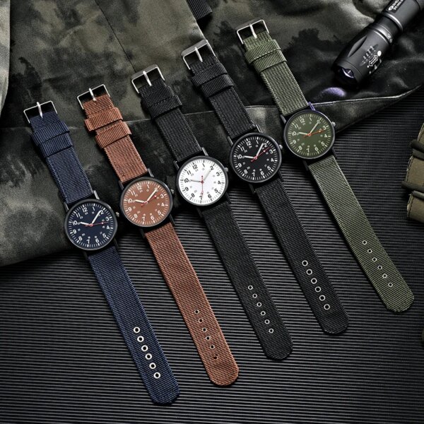 Montre militaire Shoous en nylon pour hommes, montre-bracelet de l'armée – Image 4